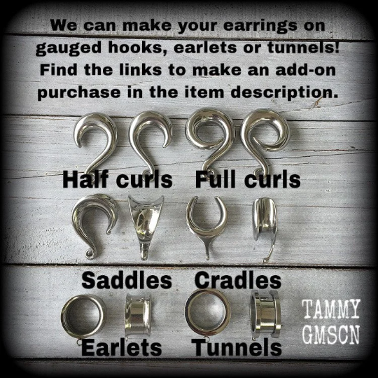 Choose you own hooks for gauged ears