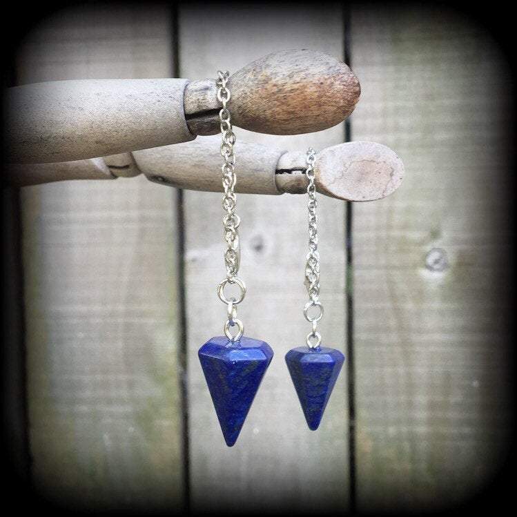 Lapis lazuli tunnel dangles