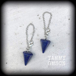 Lapis lazuli tunnel earrings 