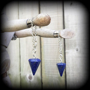Gemstone tunnel earrings 