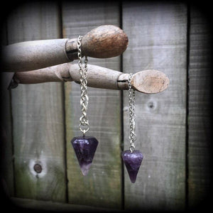 Gemstone tunnel dangles