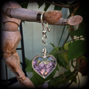 Gemstone heart earrings 