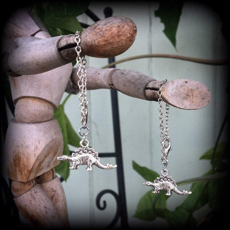 Stegosaurus earrings-Tunnel dangles