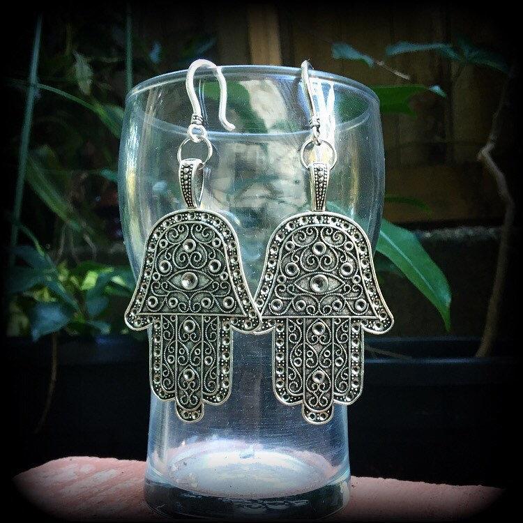 Hamsa hand ear hangers 