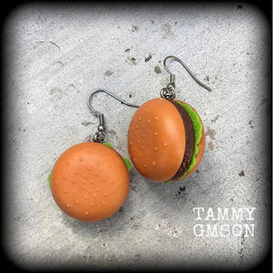 Hamburger earrings-Fast food earrings