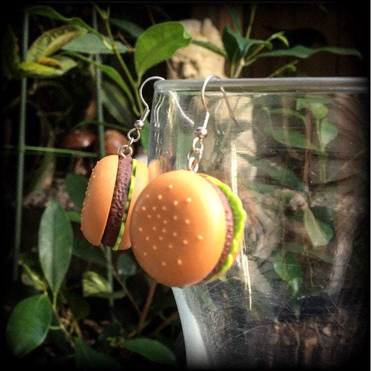 Hamburger earrings-Fast food earrings
