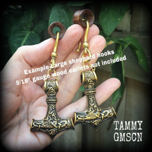 Thors Hammer earrings-Tunnel friendly earrings