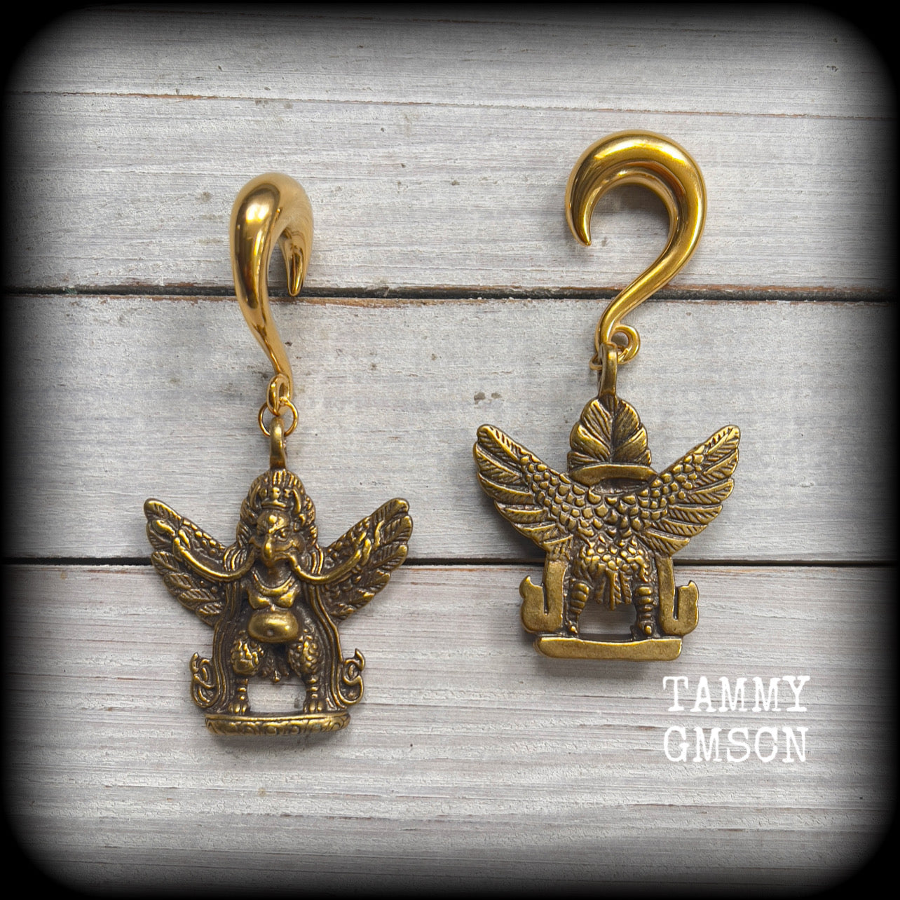 Garuda gauged earrings-Ear weights