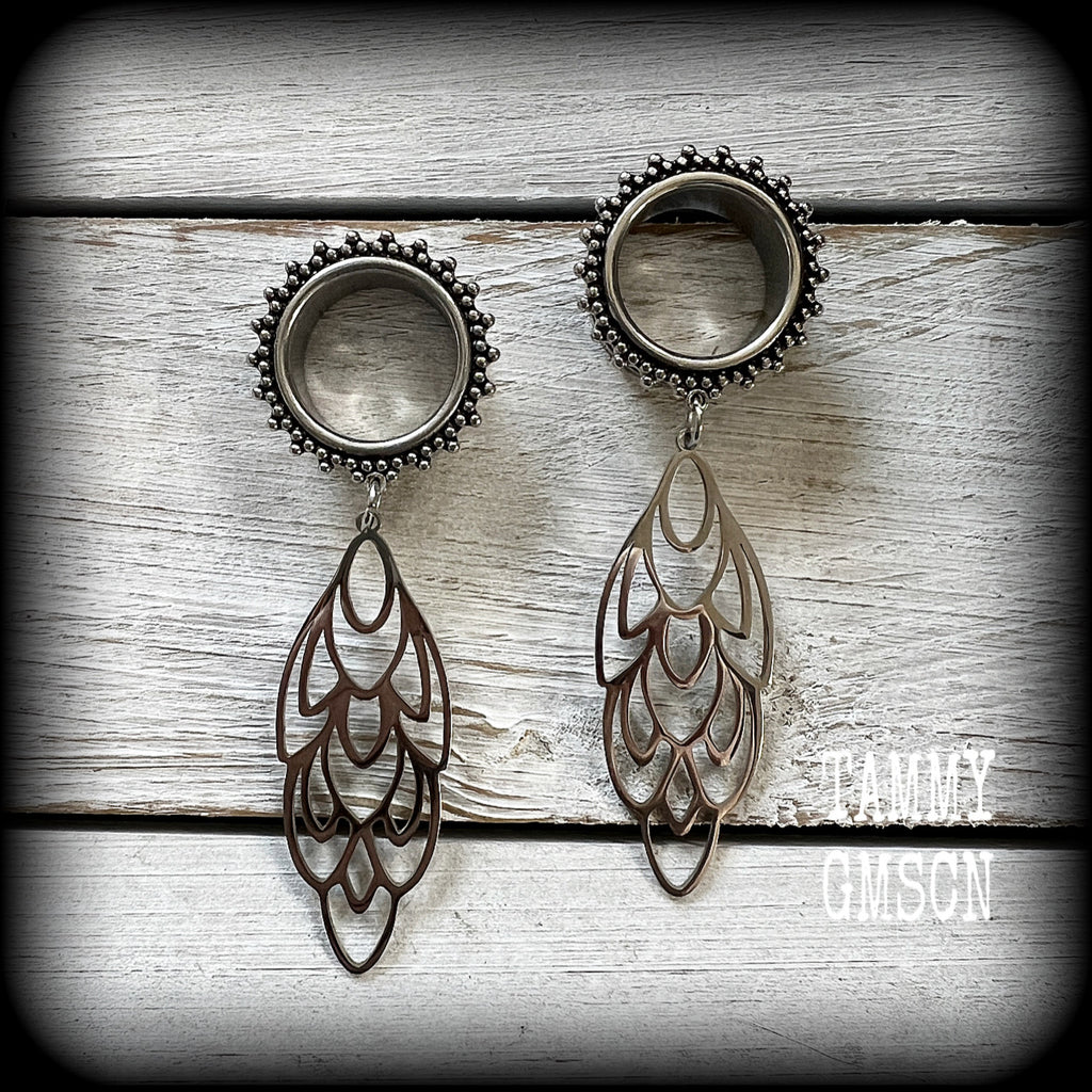 Aphrodite tunnel earrings-Art nouveau tunnels