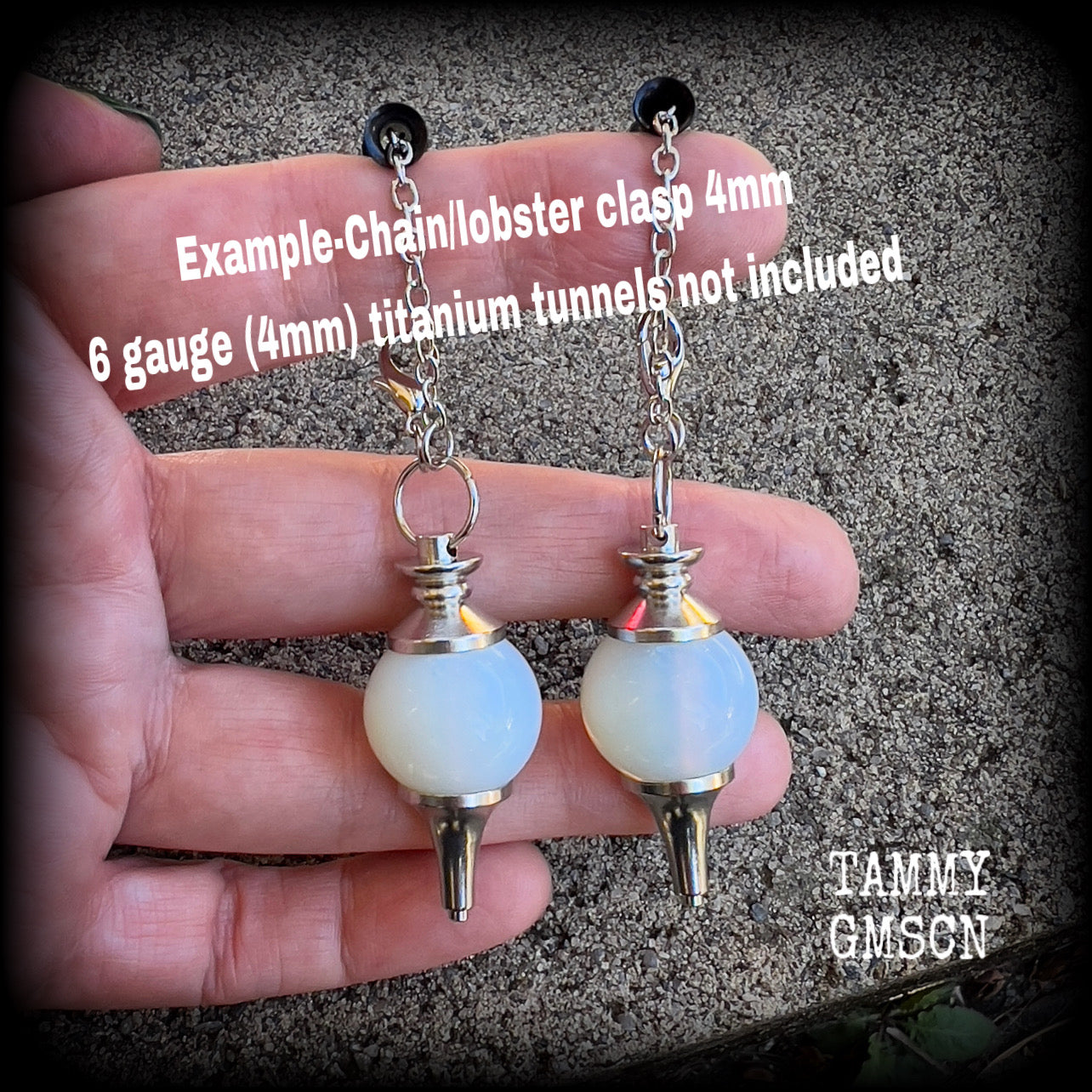 Moonstone ear hangers-Opalite earrings