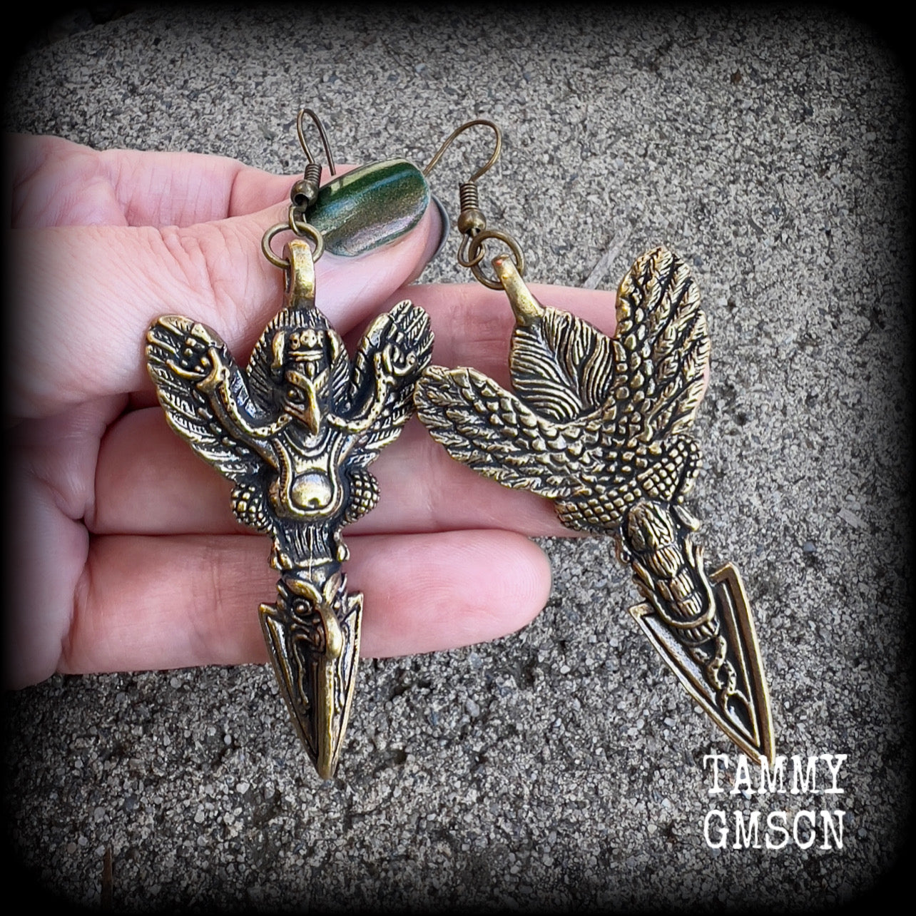 Bronze Garuda earrings-Ethnic earrings