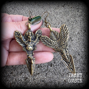 Bronze Garuda earrings-Ethnic earrings