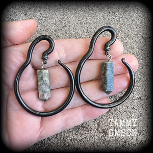 Indian agate gemstone ear hangers