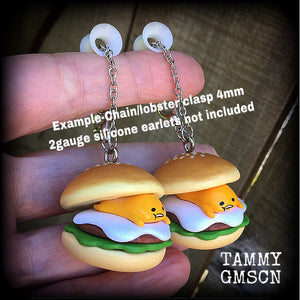 Gudetama tunnel earrings