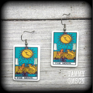 The Moon tarot card earrings 