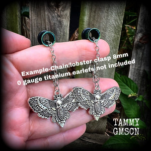 Moth tunnel earrings 