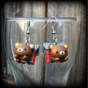 Rilakkuma bear earrings