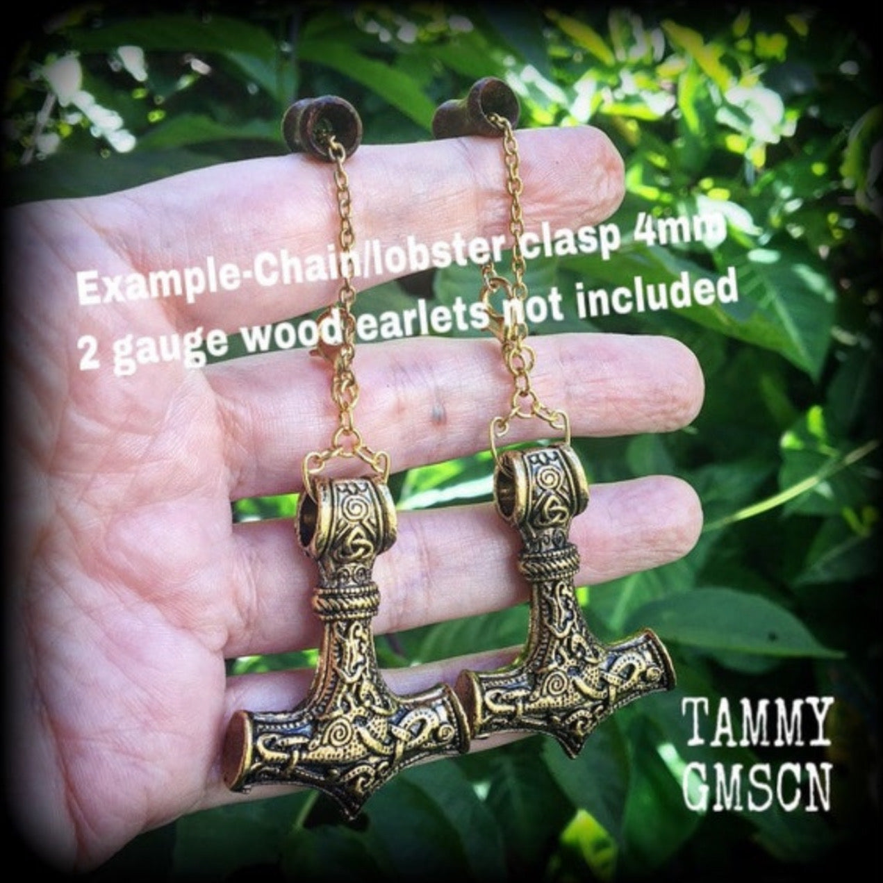 Thors Hammer earrings-Tunnel friendly earrings