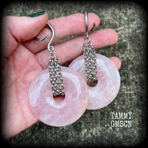 Rose quartz ear jewelry 