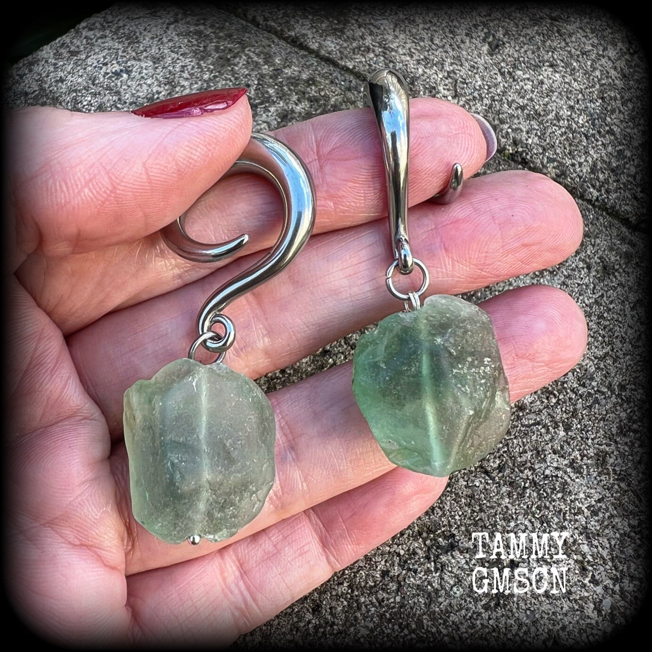 Gemstone ear hangers