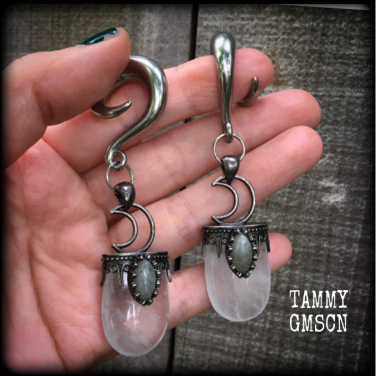 Crescent moon ear weights 