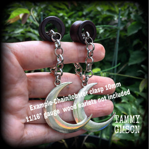 Crescent moon ear gauges