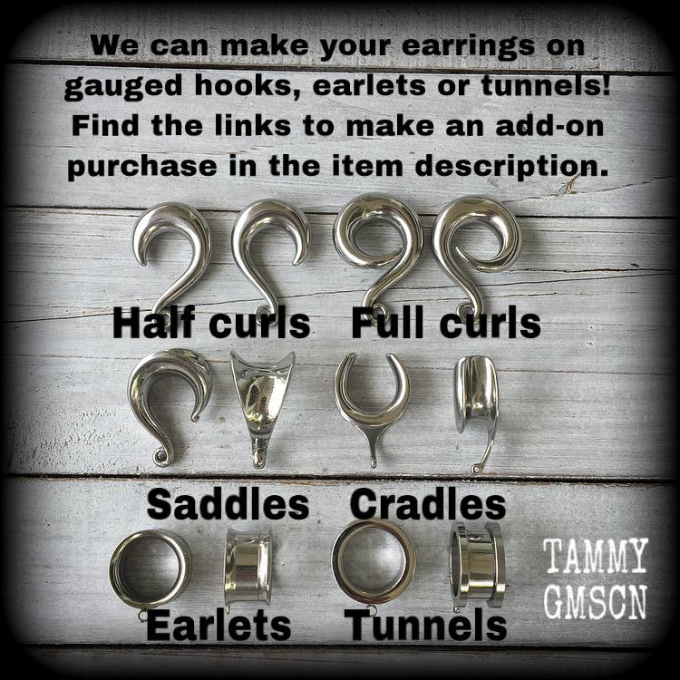 Choose your own hooks Krampus earrings Christmas earrings Halloween earrings Summer solstice Yule earrings Horned god Gothic Winter solstice Pagan earrings Folklore Fairy tales Halloween jewelry Yuletide Mythology Mythological beasts Fairytales Pierced ears Tunnels Plugs