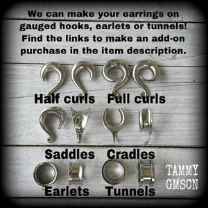 Choose your own hooks Krampus earrings Christmas earrings Halloween earrings Summer solstice Yule earrings Horned god Gothic Winter solstice Pagan earrings Folklore Fairy tales Halloween jewelry Yuletide Mythology Mythological beasts Fairytales Pierced ears Tunnels Plugs