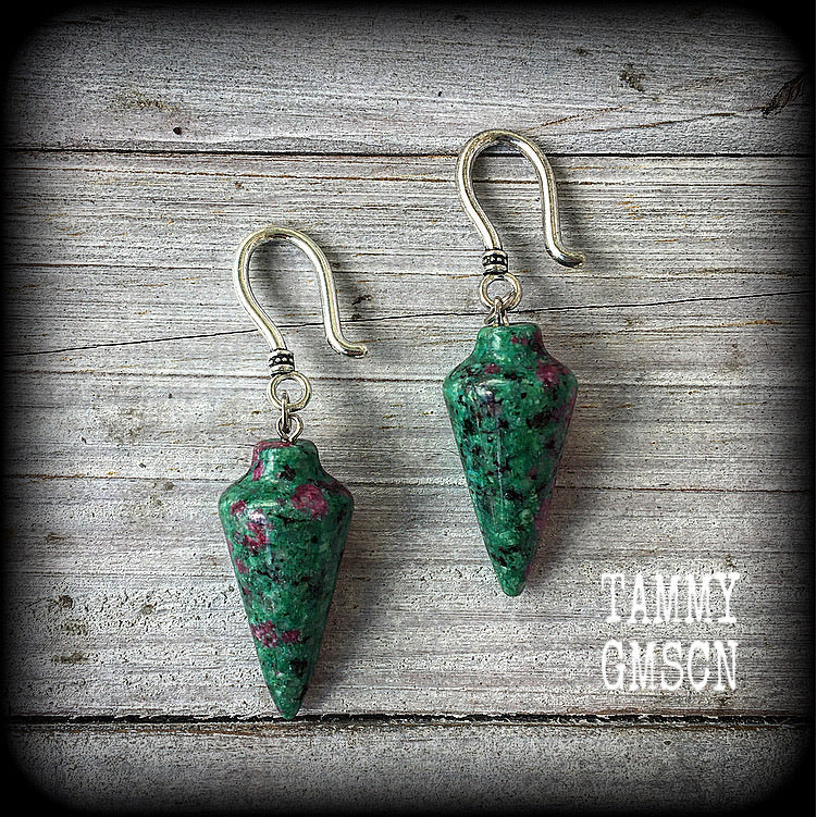 Ruby in Fuchsite earrings