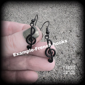 Treble clef earrings