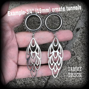 Aphrodite tunnel earrings-Art nouveau tunnels