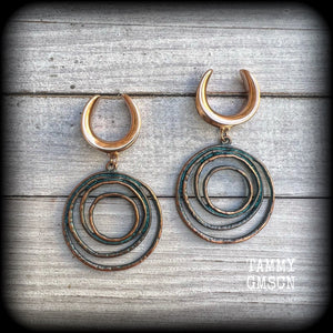 Sea hag ‘Vertigo’ spiral gauged earrings-Ocean rip