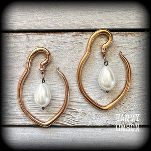 Pearl ear hangers-Sea Hag earrings