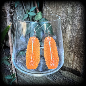 Orange segment earrings-Fruit earrings