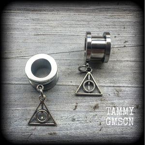 Deathly Hallows tunnel earrings 