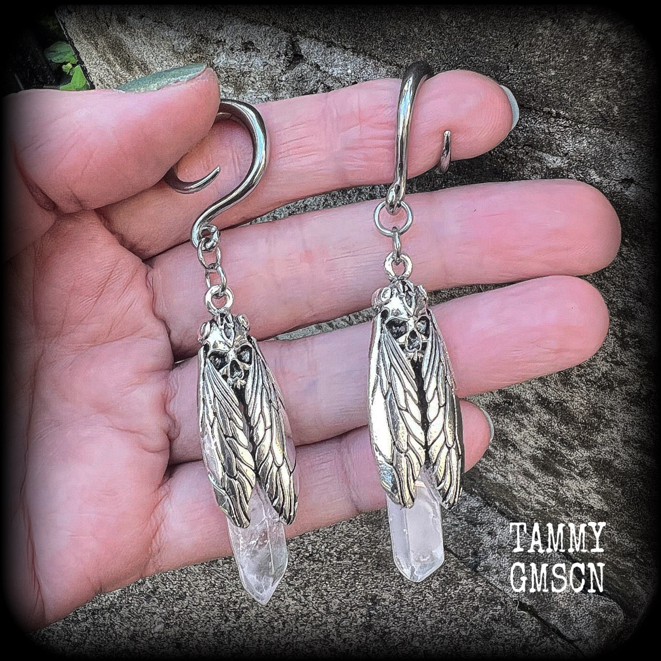 Hawk moth earrings