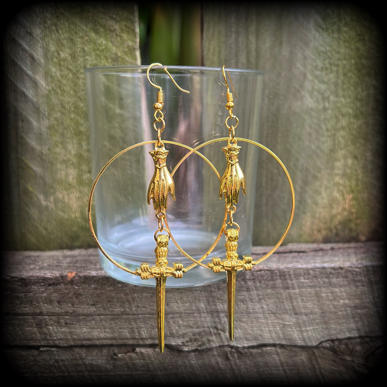 Ace of swords earrings-Tarot jewelry