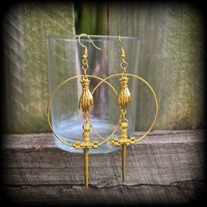 Ace of swords earrings-Tarot jewelry