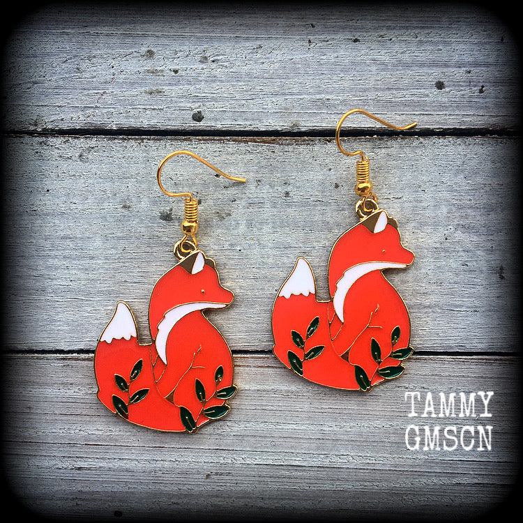 Red fox earrings 