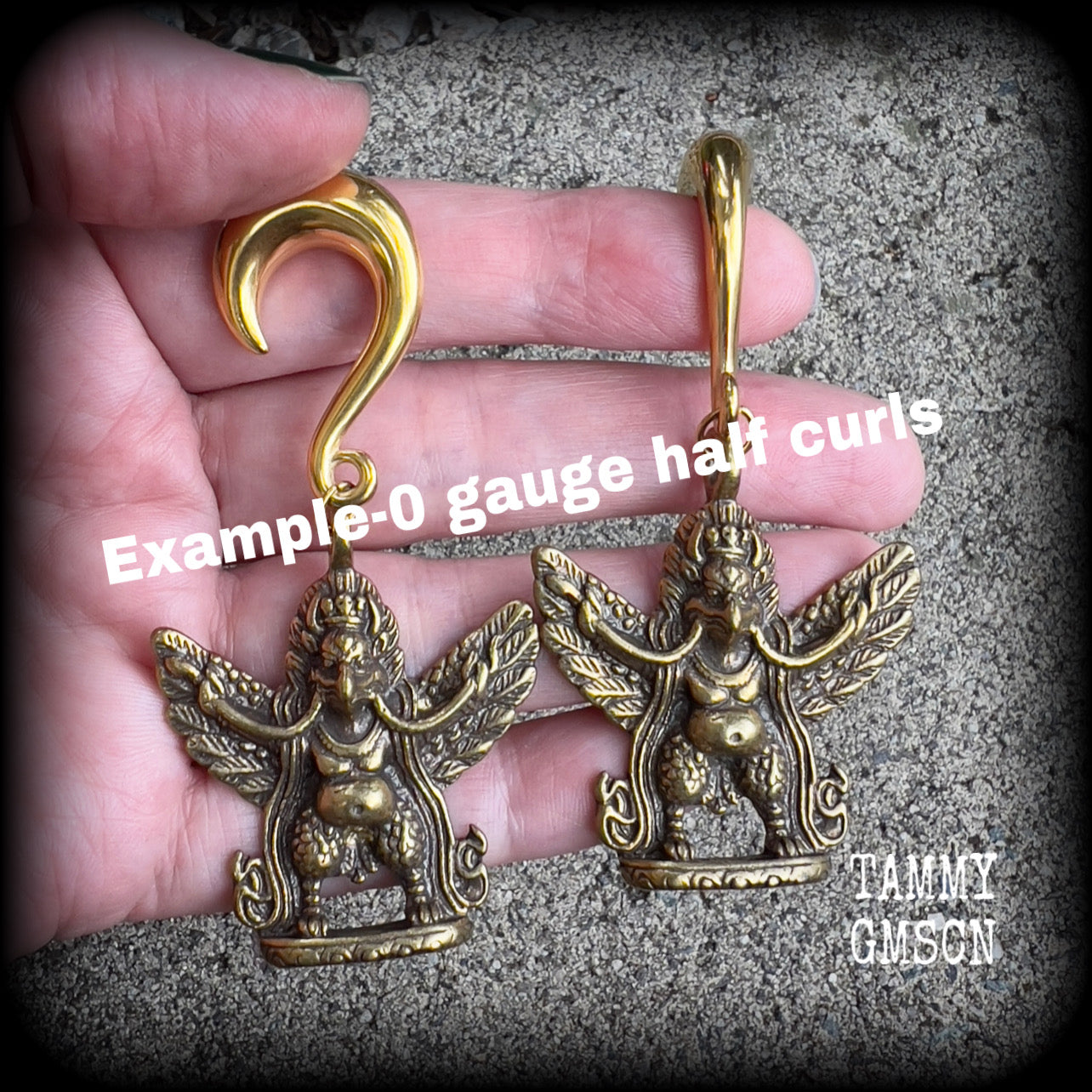 Garuda gauged earrings-Ear weights