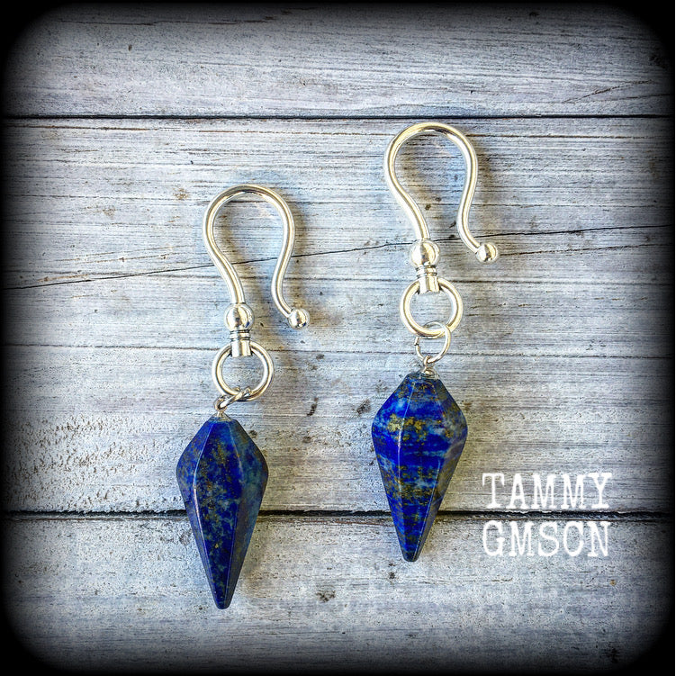 Lapis lazuli ear hangers