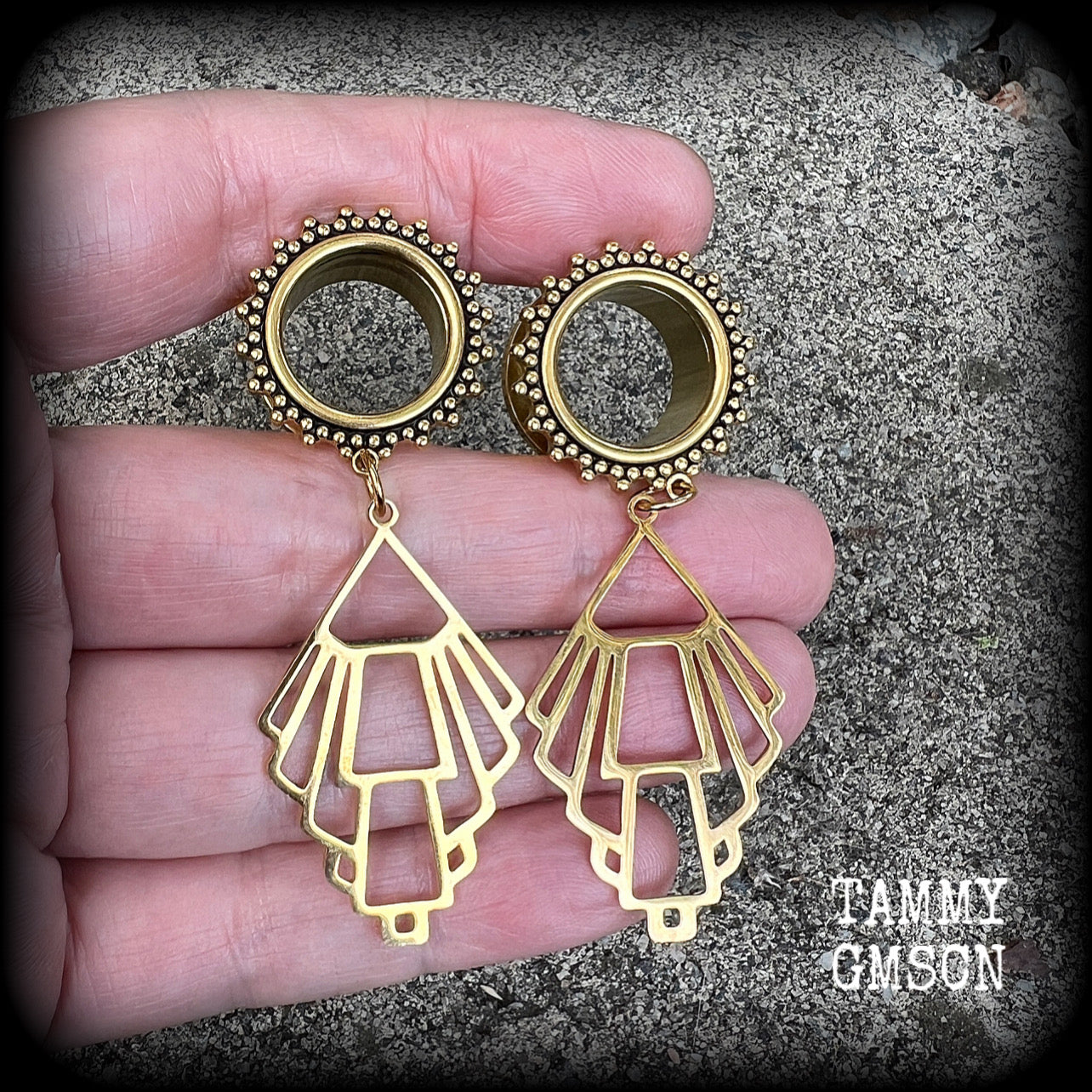 Aphrodite tunnel earrings-Art nouveau tunnels