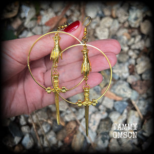 Ace of swords earrings-Tarot jewelry
