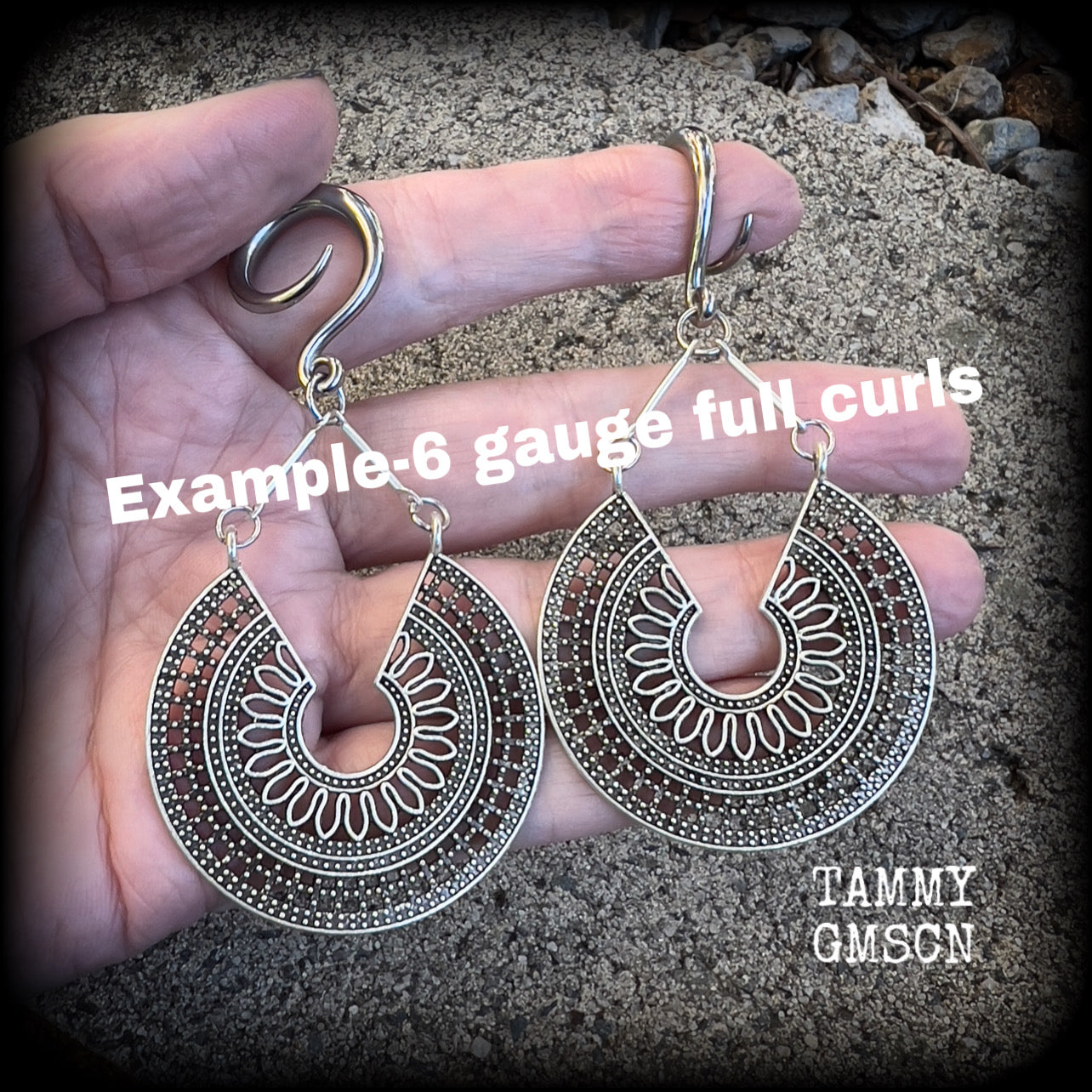 Mandala gauged earrings