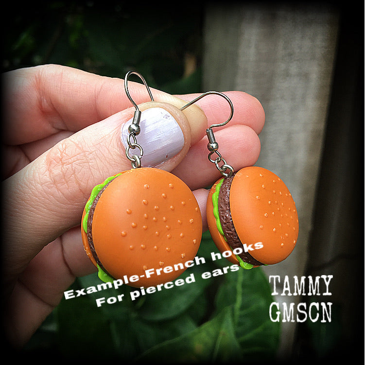 Hamburger earrings-Fast food earrings