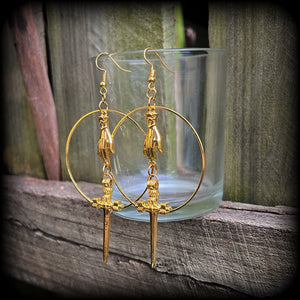 Ace of swords earrings-Tarot jewelry