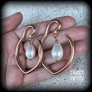 Pearl ear hangers-Sea Hag earrings