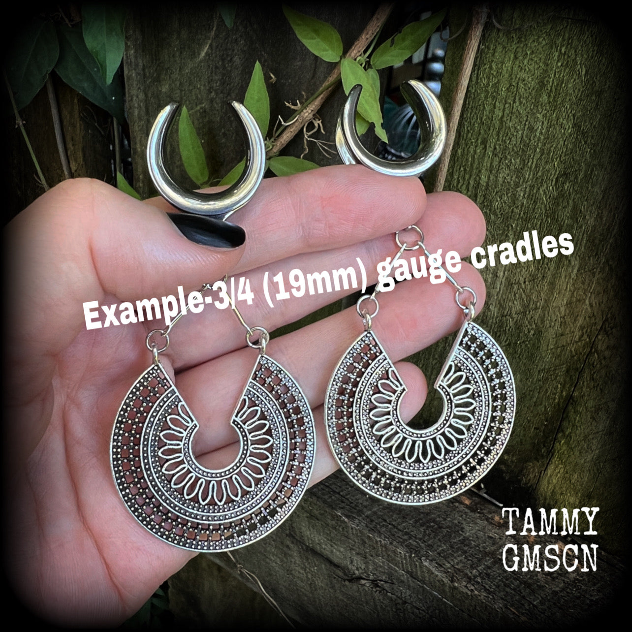 Mandala gauged earrings