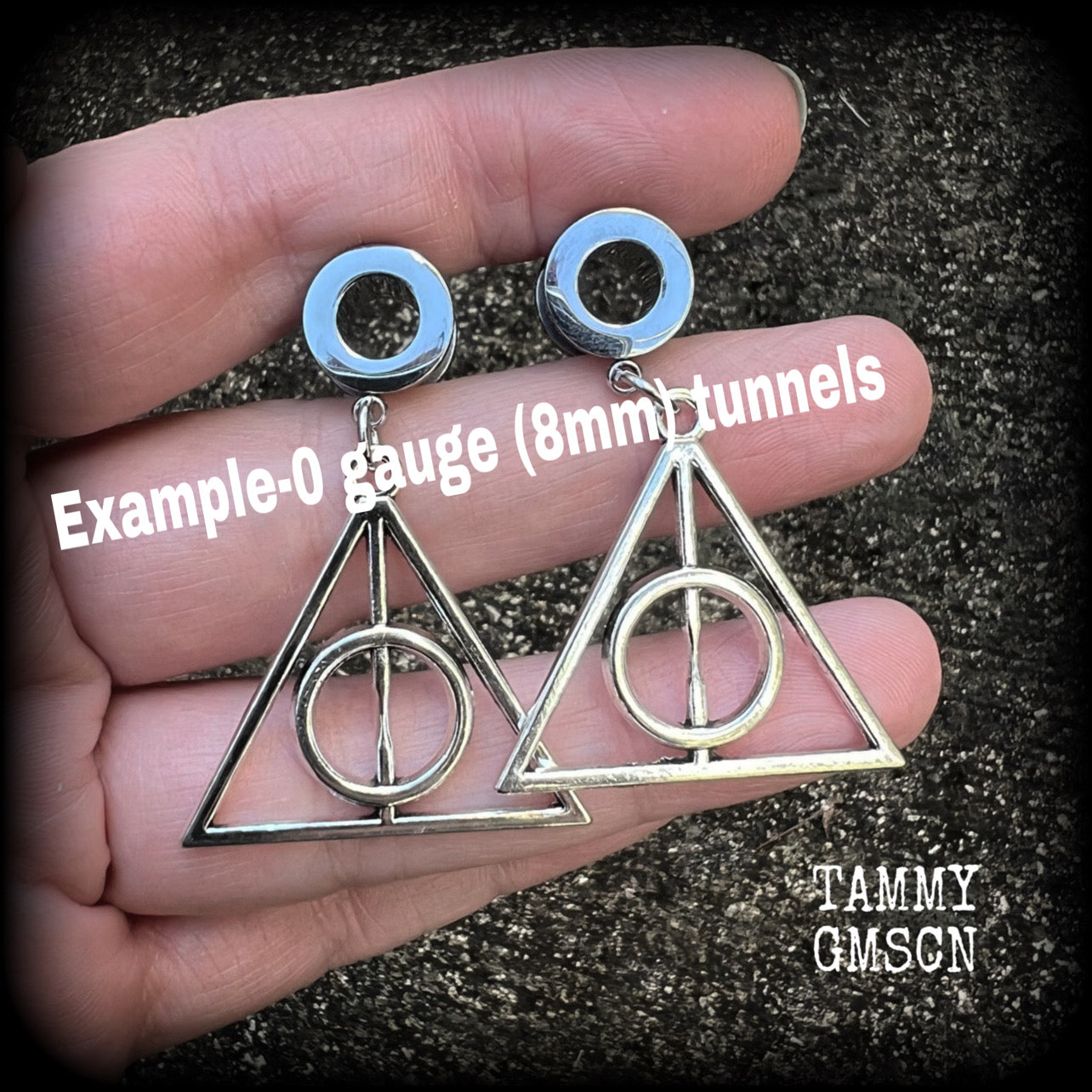 Deathly Hallows symbol earrings-Harry Potter jewelry