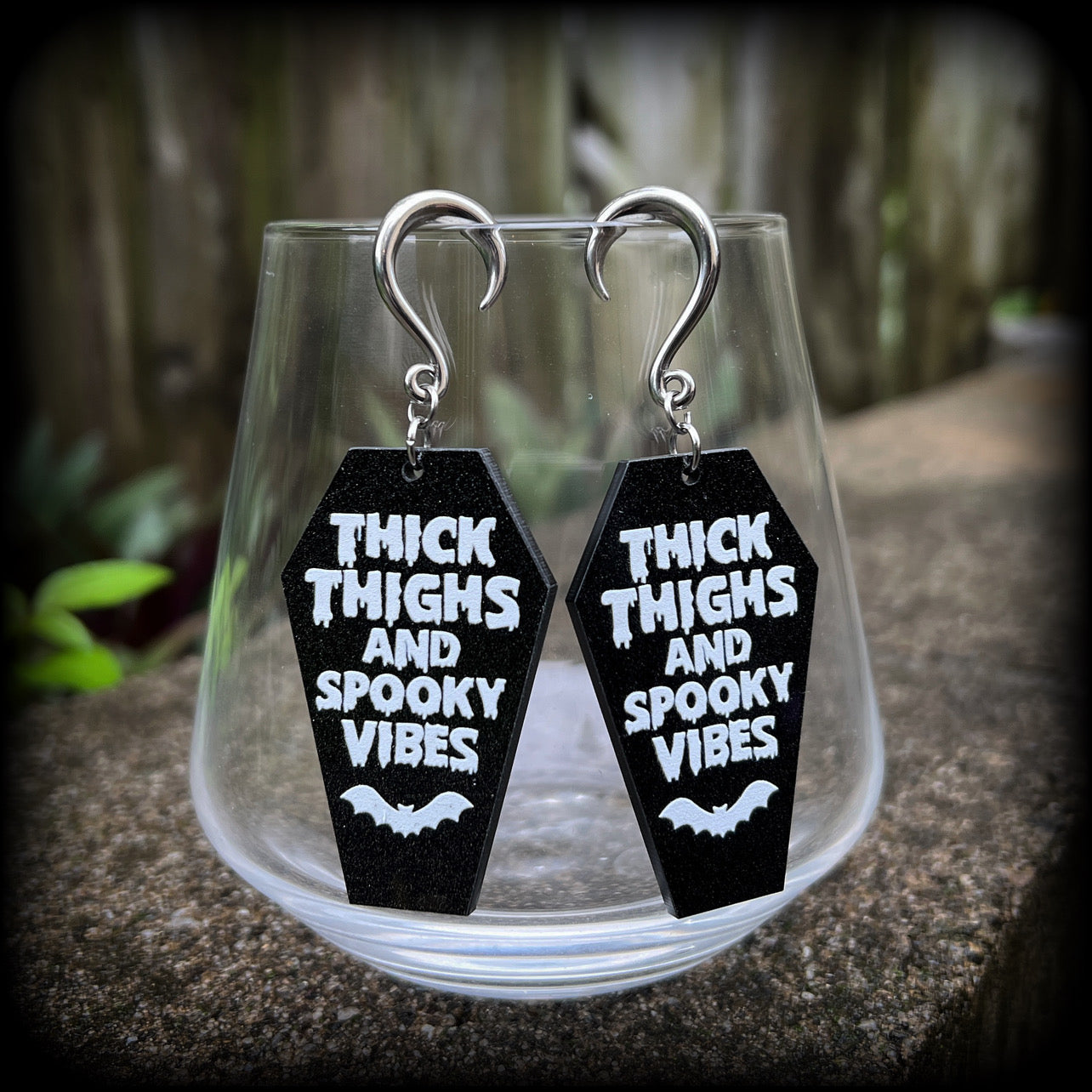 Spooky cute coffin earrings 